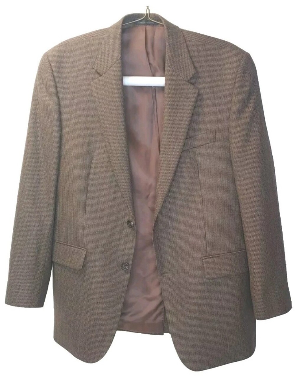 Chaps Lambswool Sport Coat Men 40R Brown Blazer Jacket Preppy Academia Old Money